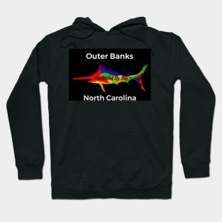 Anchored By Fin Blue Marlin - Outer Banks NC Hoodie